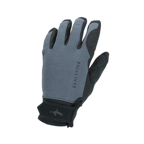 SEALSKINZ Unisex Waterproof All Weather Glove - Grey/Black, Large