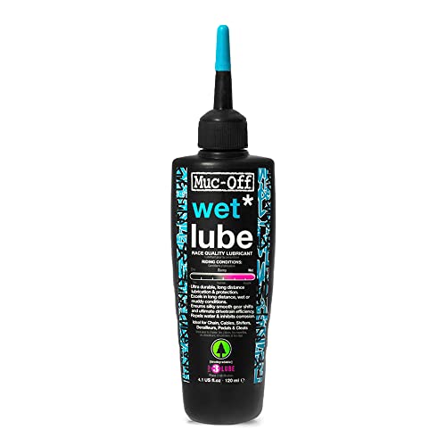 MUCOFF Wet Chain Lube, 120ml - Bike Lube, Bike Chain Oil, Chain Wax for Wet Weather Conditions - Biodegradable Bike Lubricant and Bicycle Chain Oil, Black