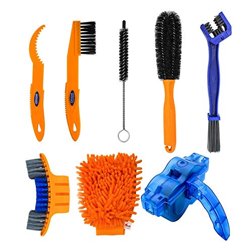 8pcs Bike Clean Brush Kit,Bicycle Cleaner Tools Set for Mountain Bike, Road Bike, City Bike,BMX, Folding Bike etc