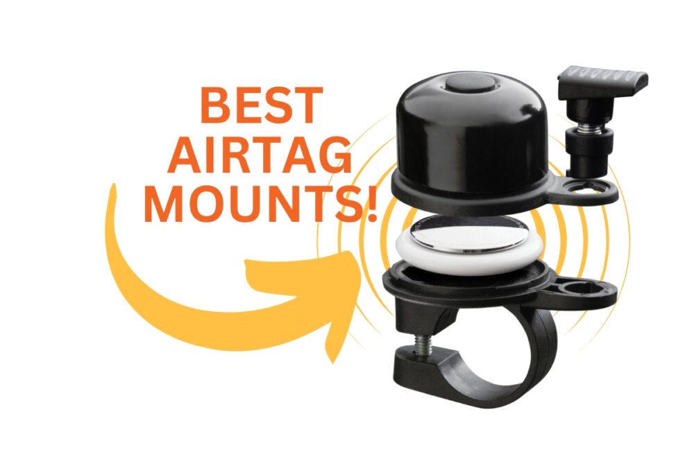 Best AirTag Mounts illustrated with AirBell Apple AirTag Bike Mount